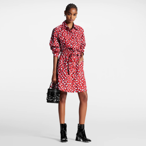 Louis Vuitton LV x YK Infinity Dots Monogram shirt neck Dress